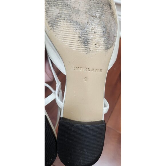 Everlane Women’s Size 9 White Leather Pointed Toe Slingback Flats Minimalist - Picture 9 of 12